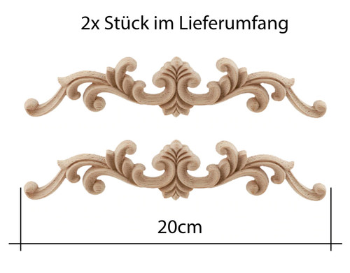 Floral applikation holz - floral,