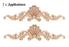 2x Applikation aus Holz im