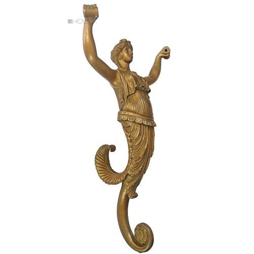Bronze wand lampe antik - antik, figur